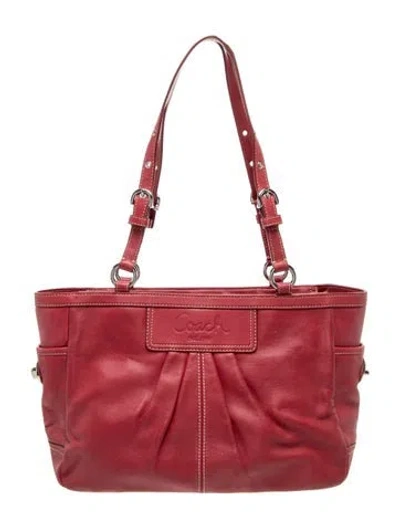 Pre-owned Coach Leather Tote In Red