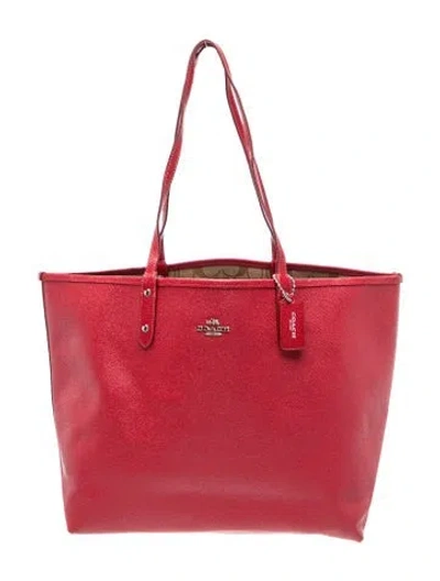 Pre-owned Coach Leather Tote In Red