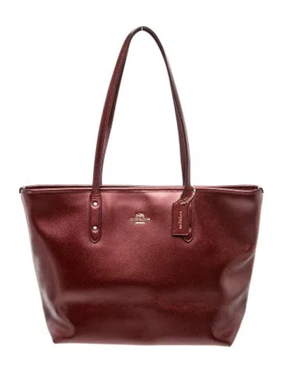 Pre-owned Coach Leather Tote In Red