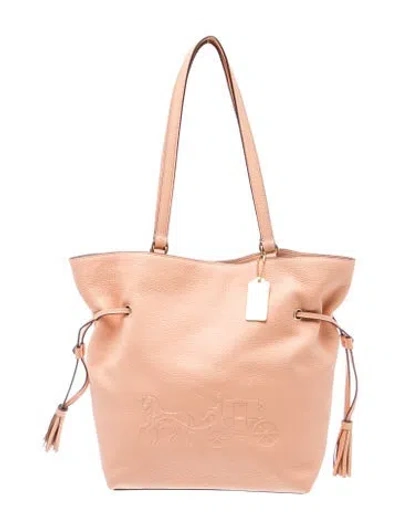 Pre-owned Coach Leather Tote In Red
