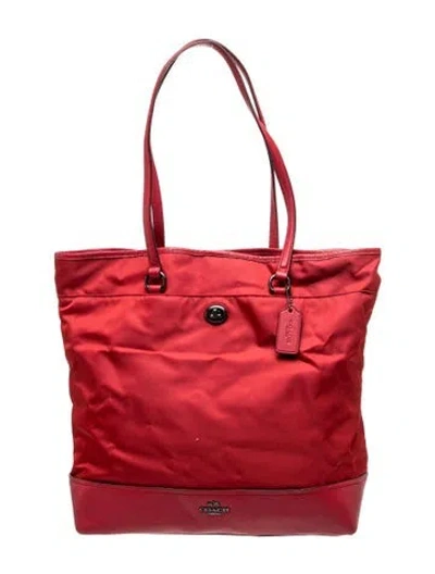 Pre-owned Coach Leather Tote In Red