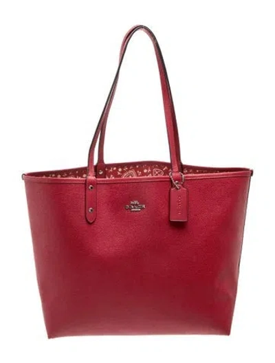 Pre-owned Coach Leather Tote In Red