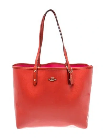 Pre-owned Coach Leather Tote In Red