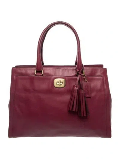 Pre-owned Coach Leather Tote In Red