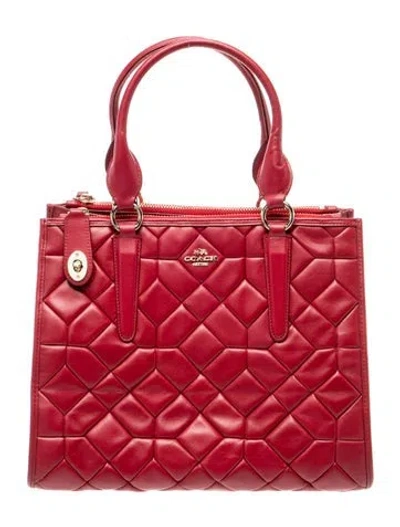 Pre-owned Coach Leather Tote In Red