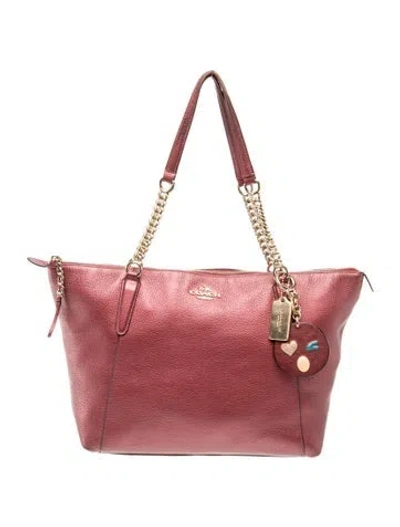 Pre-owned Coach Leather Tote In Red