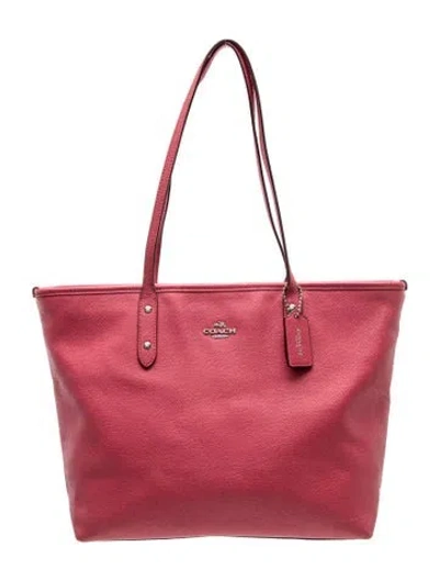 Pre-owned Coach Leather Tote In Red