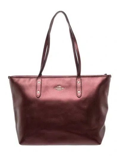 Pre-owned Coach Leather Tote In Red