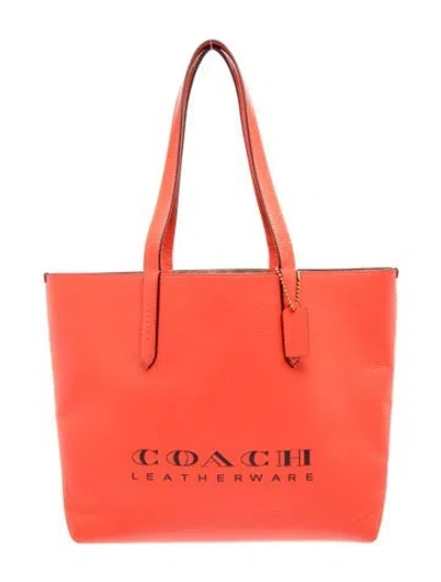 Pre-owned Coach Leather Tote In Red