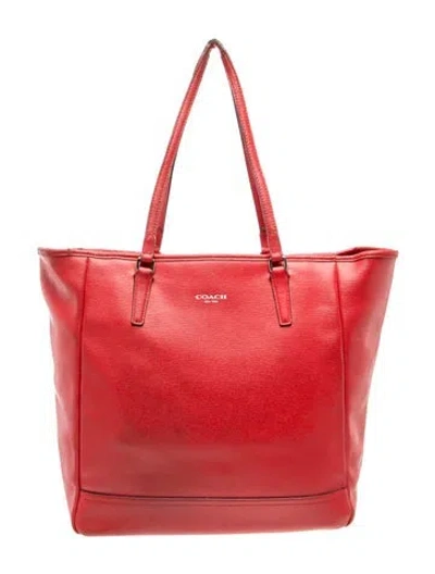 Pre-owned Coach Leather Tote In Red