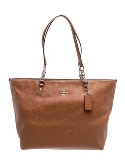 Pre-owned Coach Leather Tote Vintage In Brown
