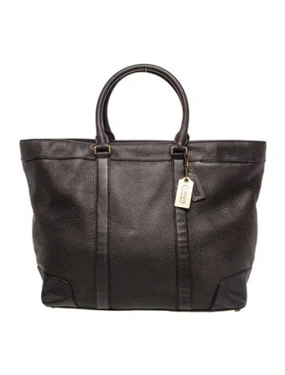 Pre-owned Coach Leather Tote W/ Tags In Black
