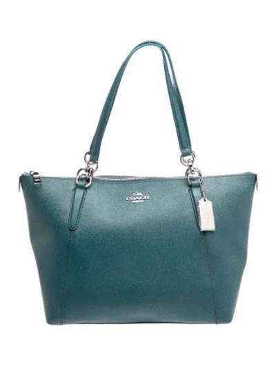 Pre-owned Coach Leather Tote W/ Tags In Blue