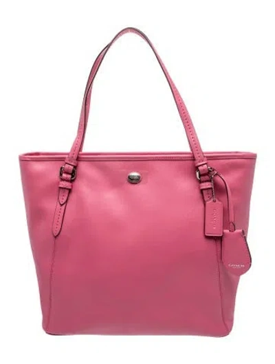 Pre-owned Coach Leather Tote W/ Tags In Red