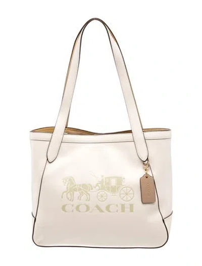 Pre-owned Coach Leather Tote W/ Tags In White