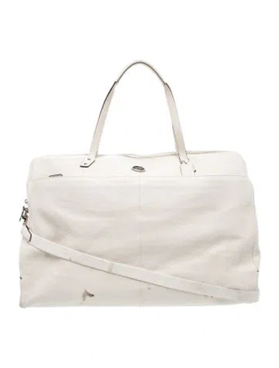 Pre-owned Coach Leather Tote In White