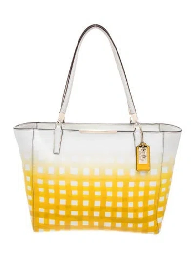 Pre-owned Coach Leather Tote In Yellow