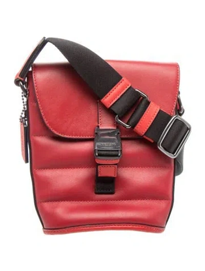 Pre-owned Coach Leather Track In Red