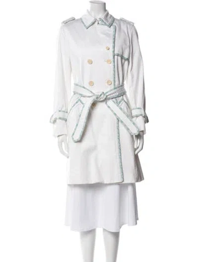 Pre-owned Coach Leather Trench Coat In Neutral