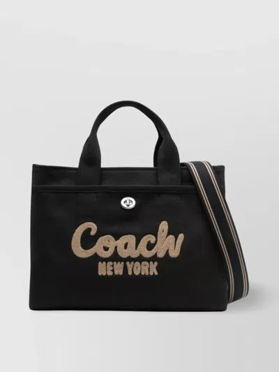 Coach Leather Trimmed Canvas Tote