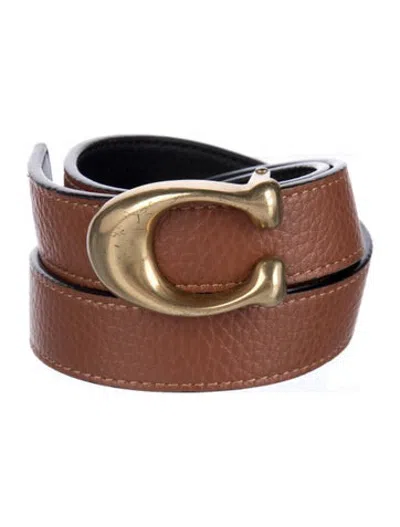 Pre-owned Coach Leather Waist Belt In Black