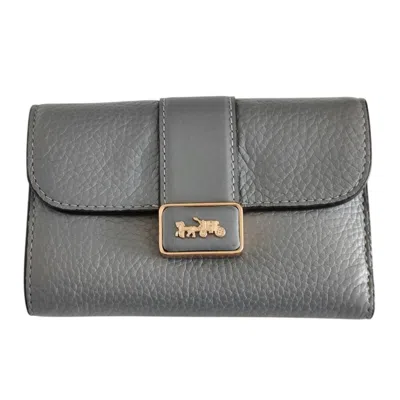 Pre-owned Coach Leather Wallet (bi-fold) () In Gray