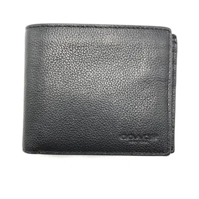 Pre-owned Coach Leather Wallet (bi-fold) () In Black