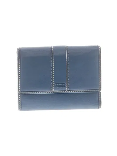 Pre-owned Coach Leather Wallet In Blue