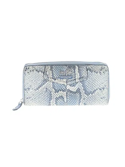 Pre-owned Coach Leather Wallet In Blue