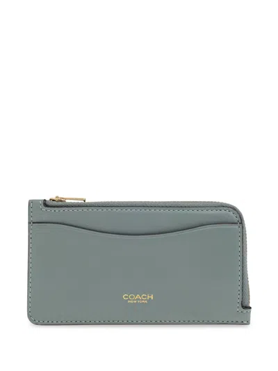 Coach Leather Wallet In Grau