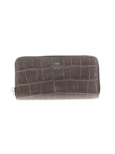 Pre-owned Coach Leather Wallet In Gray