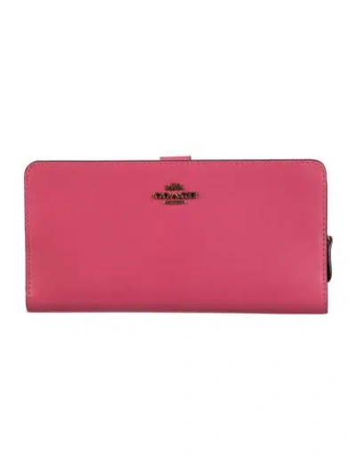 Pre-owned Coach Leather Wallet In Pink