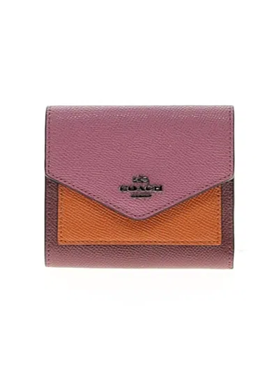 Pre-owned Coach Leather Wallet In Purple