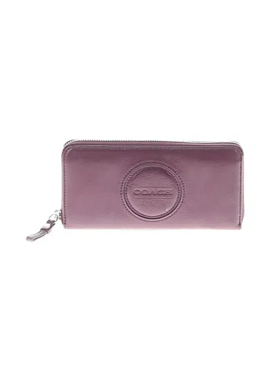 Pre-owned Coach Leather Wallet In Purple