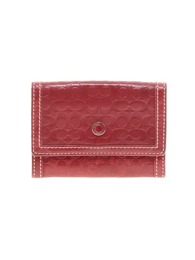 Pre-owned Coach Leather Wallet In Red