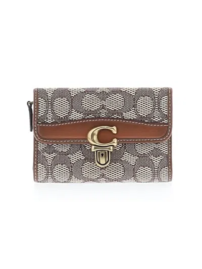 Pre-owned Coach Leather Wallet In White