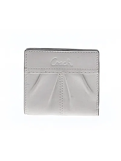 Pre-owned Coach Leather Wallet In White