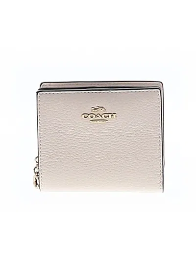 Pre-owned Coach Leather Wallet In White