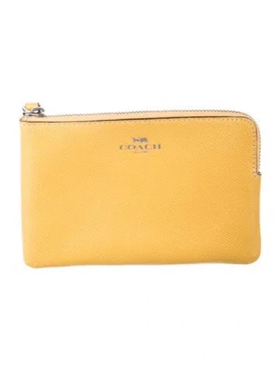 Pre-owned Coach Leather Wallet In Yellow