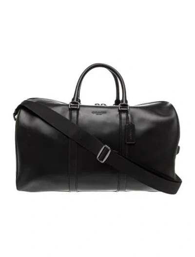 Pre-owned Coach Leather Weekender Bag In Black