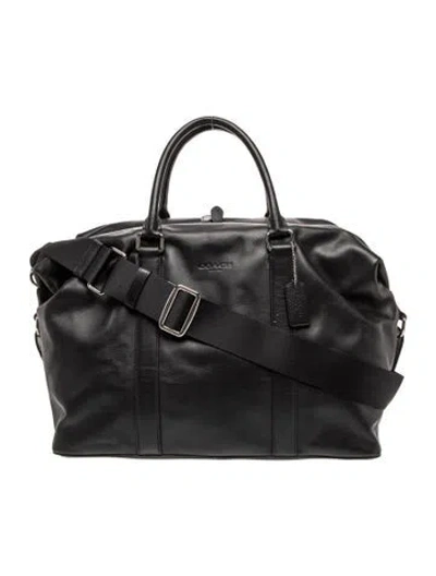 Pre-owned Coach Leather Weekender Bag In Black