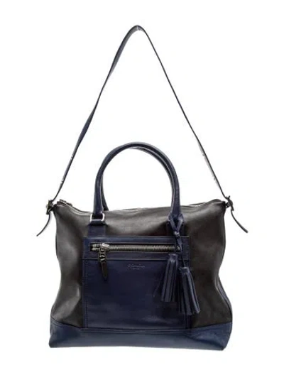 Pre-owned Coach Leather Weekender Bag In Blue