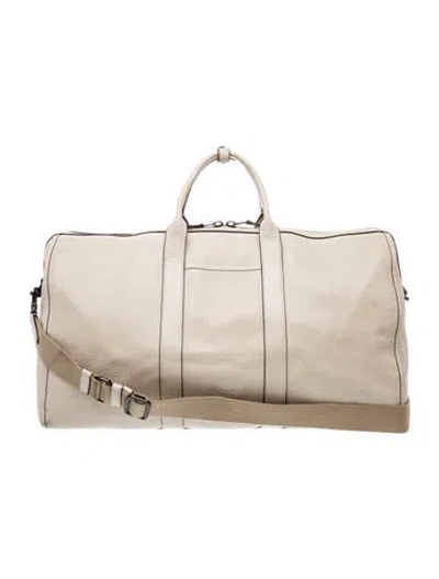 Pre-owned Coach Leather Weekender Bag In Neutrals