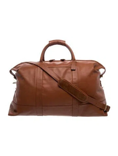 Pre-owned Coach Leather Weekender Bag Vintage In Brown