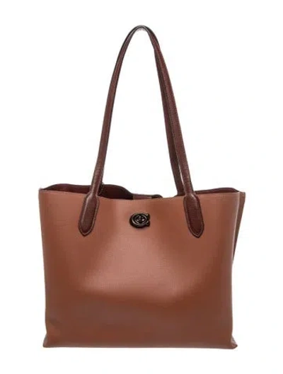 Pre-owned Coach Leather Willow In Brown