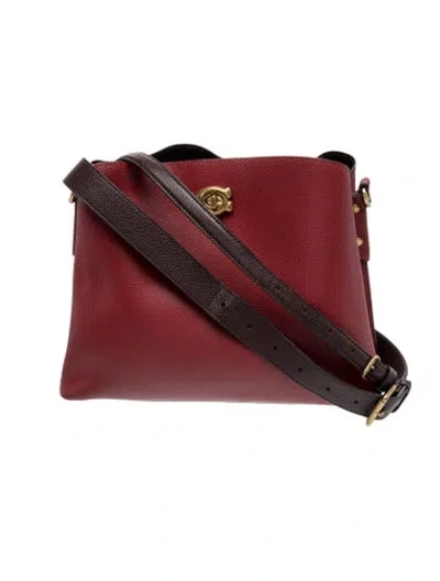 Pre-owned Coach Leather Willow In Burgundy