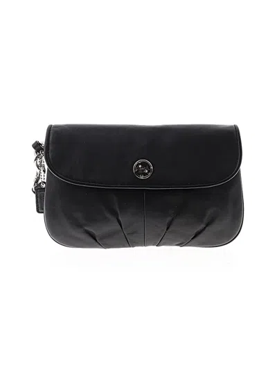 Pre-owned Coach Leather Wristlet In Black
