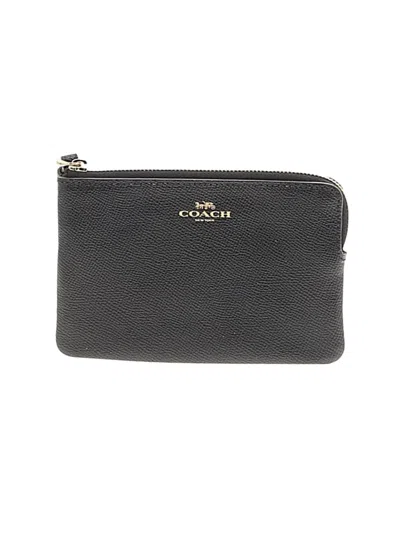 Pre-owned Coach Leather Wristlet In Black