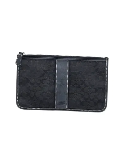 Pre-owned Coach Leather Wristlet In Black