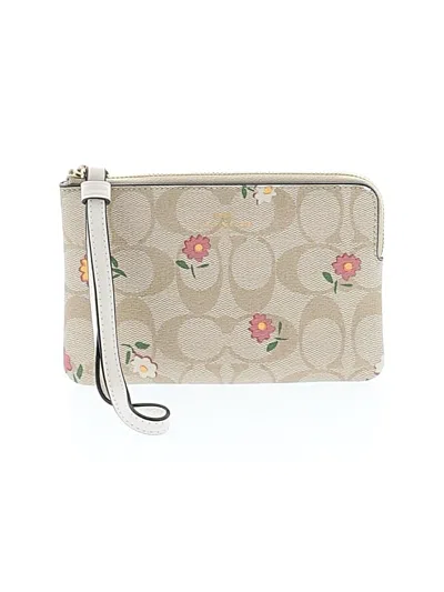 Pre-owned Coach Leather Wristlet In Brown